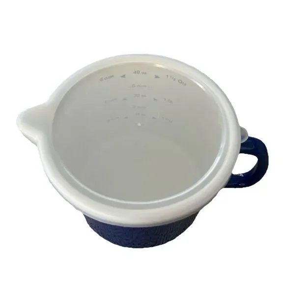 WW Gibson Weight Watchers 6 Cup Enamel-on-Steel Pour&Store Measuring Cup W/Lid - Picture 4 of 8